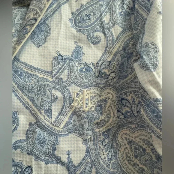 Ralph Lauren Paisley Button Down Cotton Collar Top NWT Preppy Classic Comfy - Picture 4 of 15
